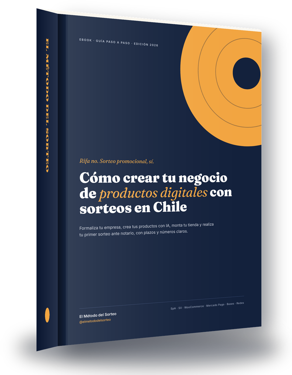 Portada del ebook Cómo crear tu negocio de productos digitales con sorteos en Chile